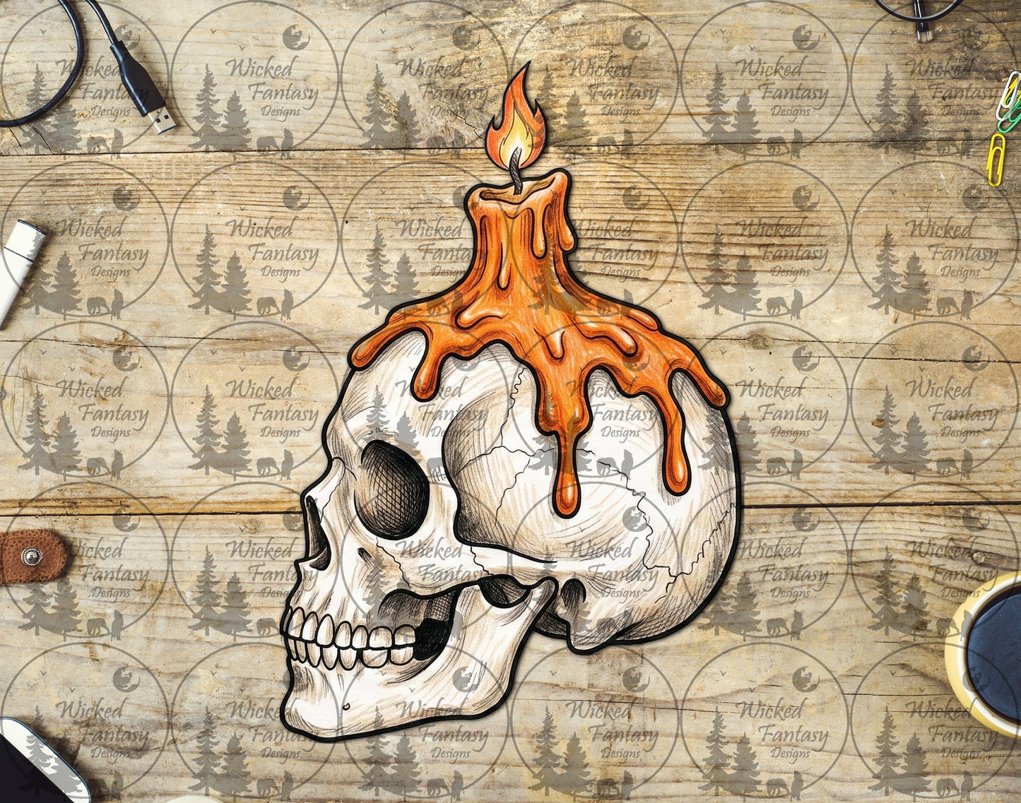UVDTF Skull with Candle