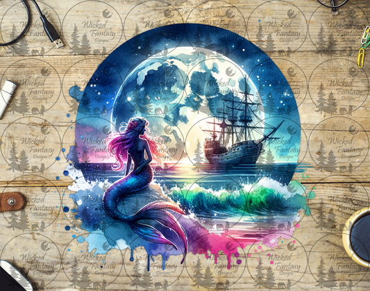 UVDTF Mermaid Looking out at Ship