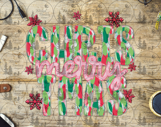 UVDTF Merry Christmas Brushstrokes
