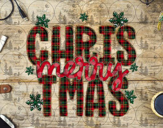 UVDTF Merry Christmas Plaid
