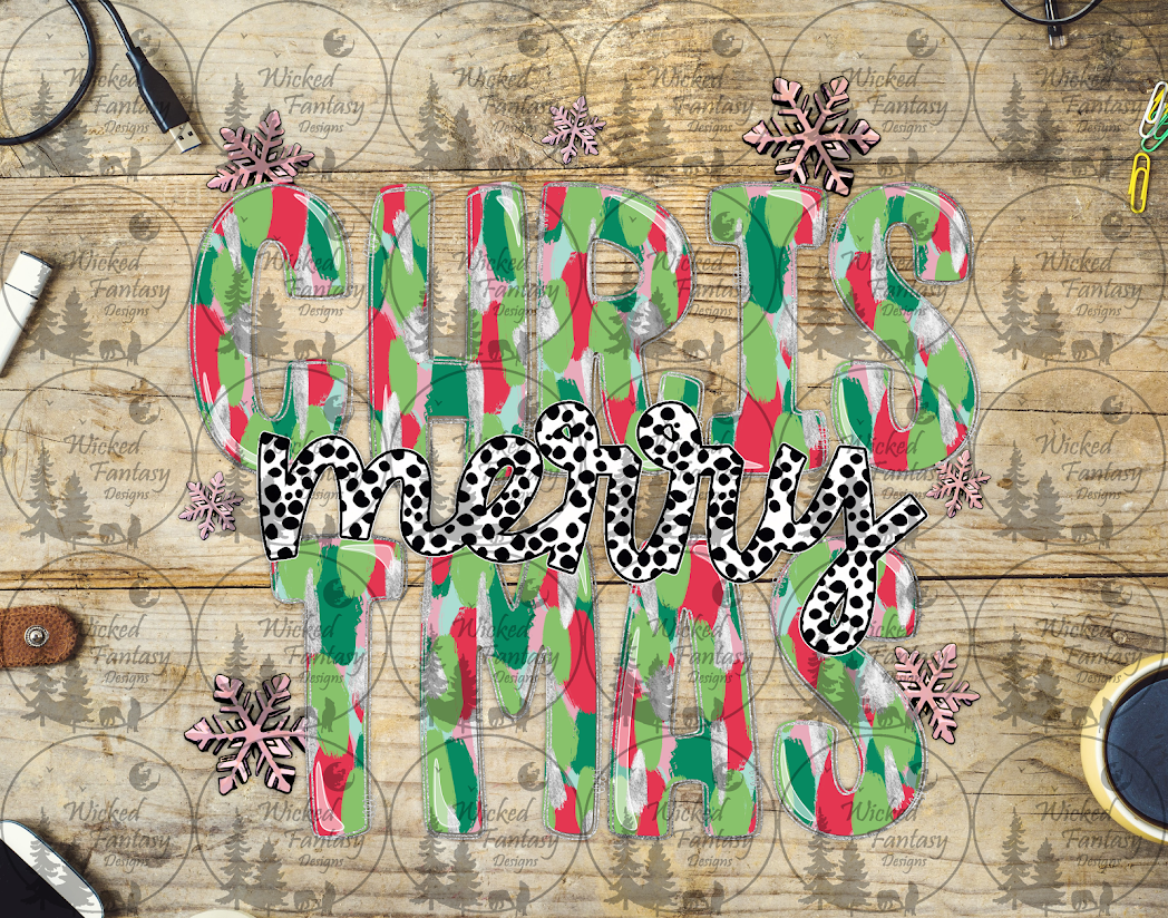 UVDTF Merry Christmas Polka Dots