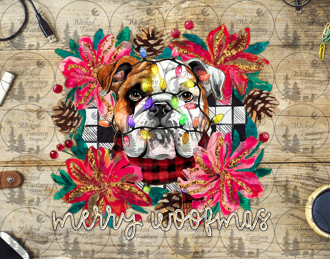 UVDTF Merry Woofmas Bulldog
