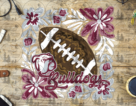 UVDTF Floral Football Bulldogs