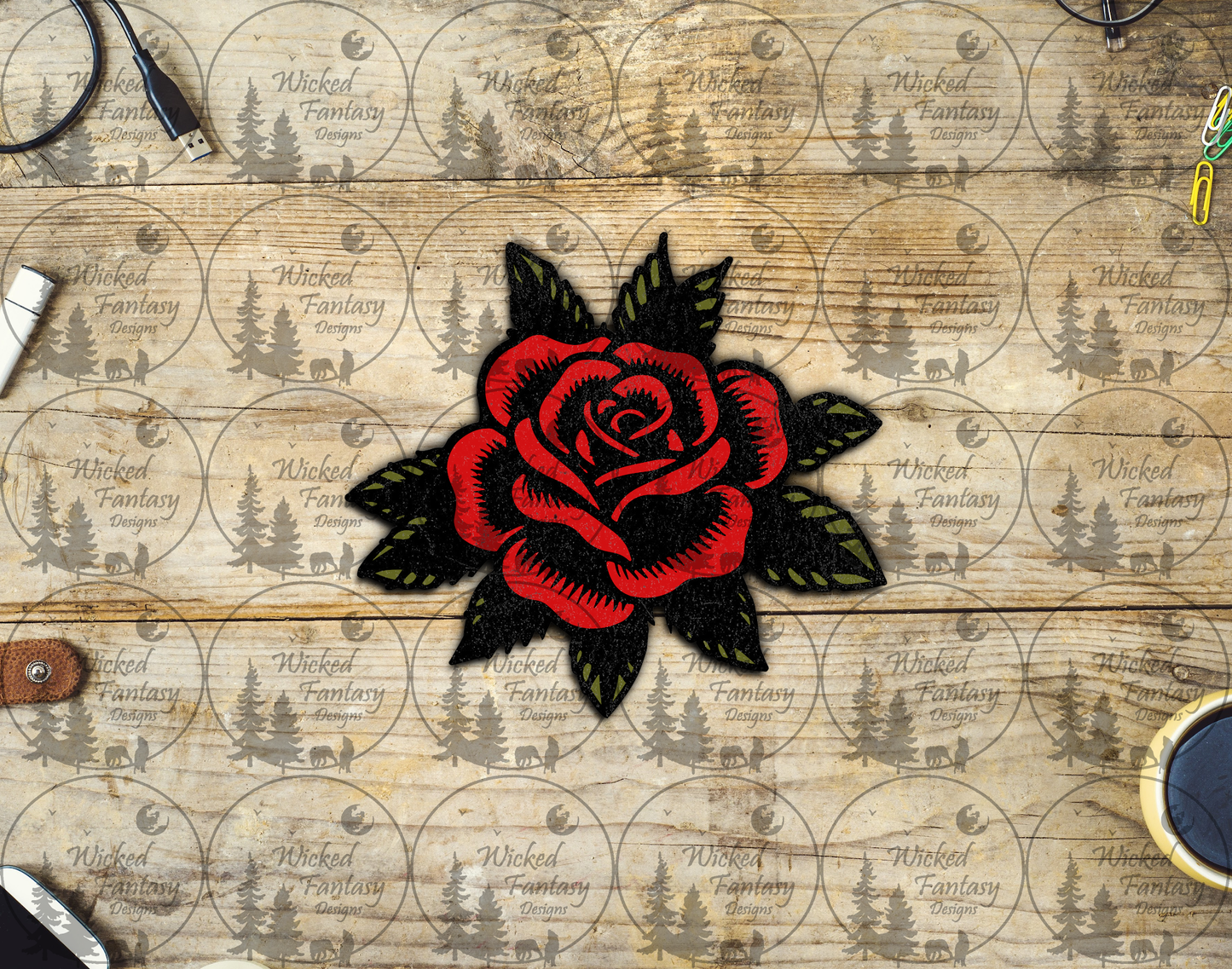 UVDTF Tattoo Rose