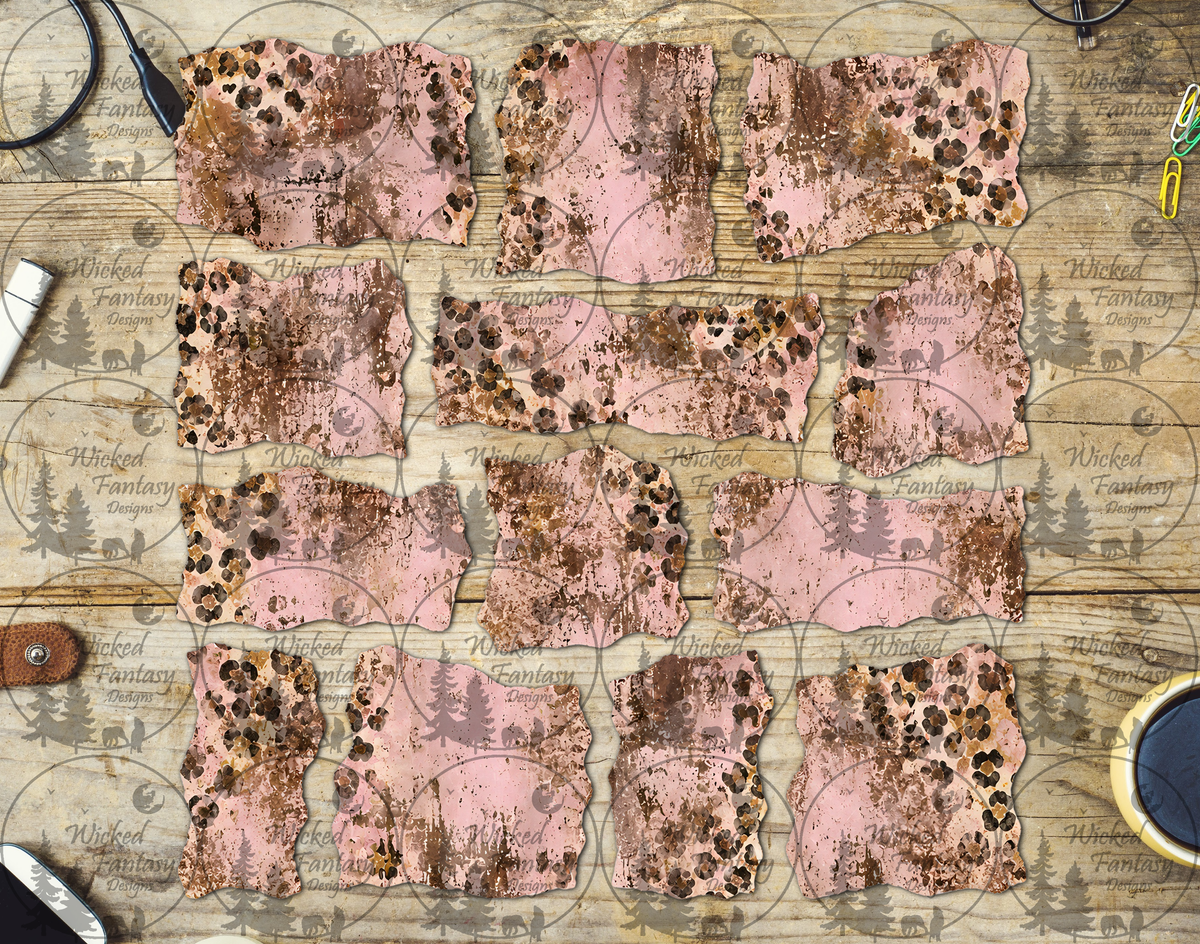 UVDTF Muted Blush Leopard Ripped Pages Element Sheet