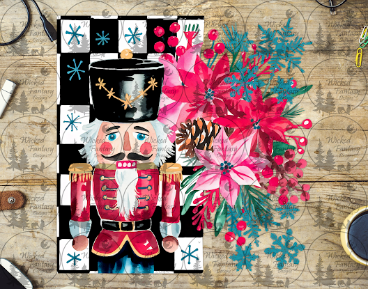 UVDTF Nutcracker and Poinsettia