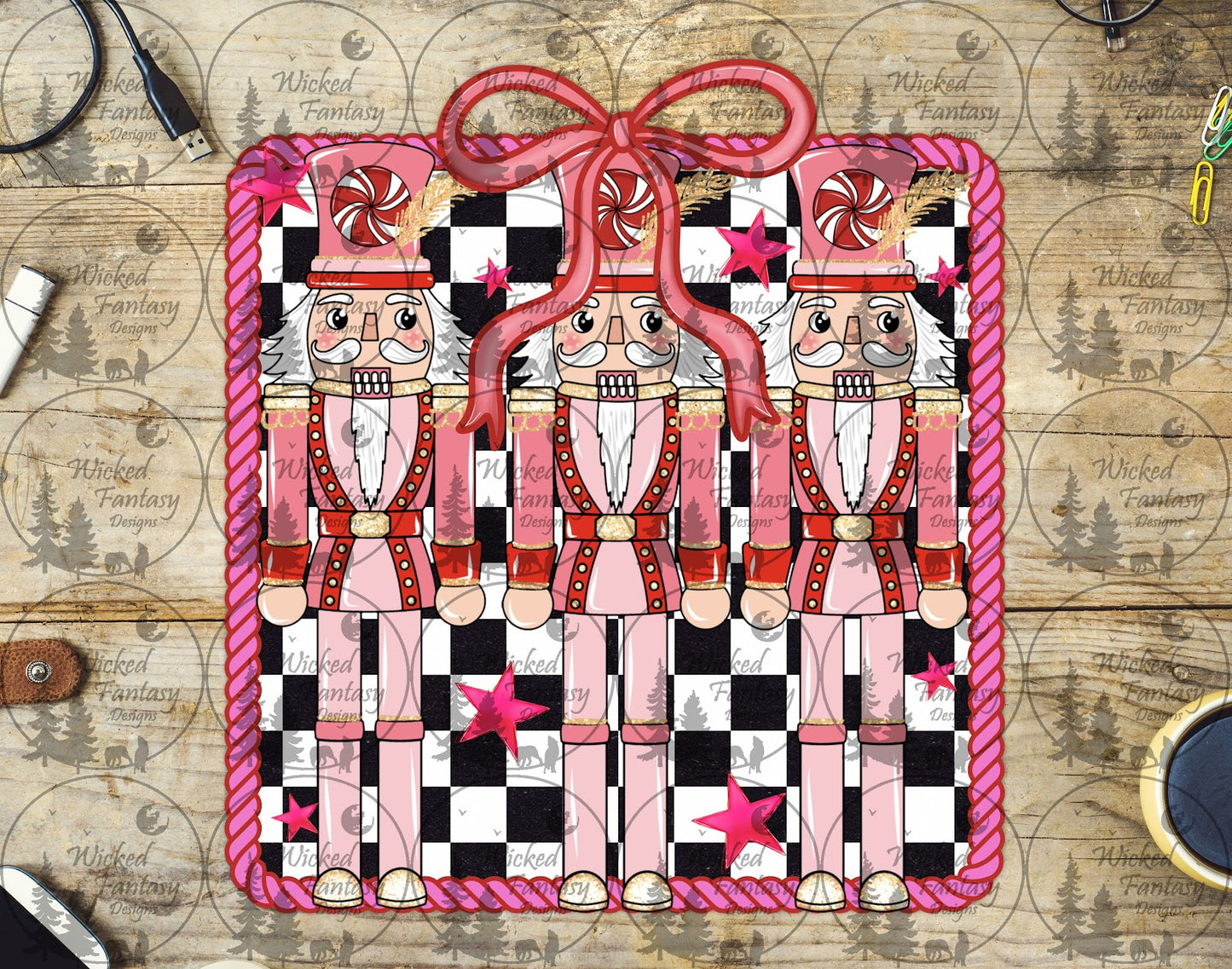 UVDTF Checkered Nutcrackers