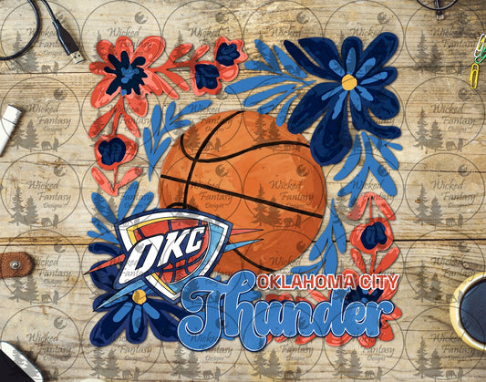 UVDTF Basketball Floral OKC