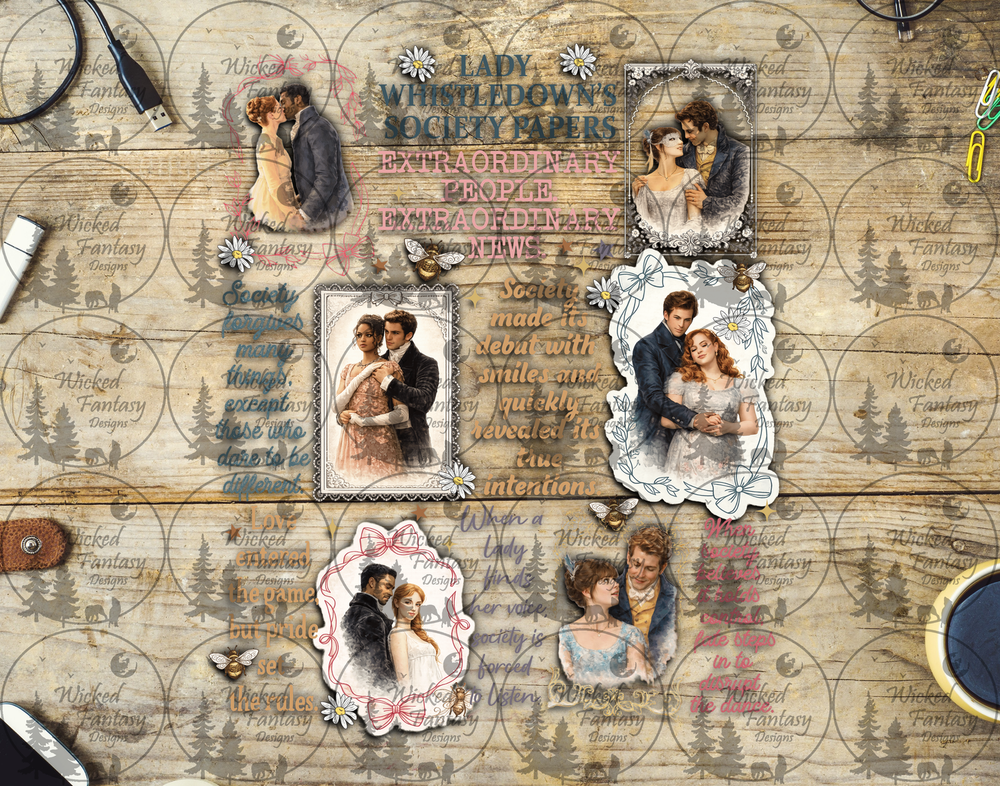 UVDTF Lady Whistledown Society Papers Collage