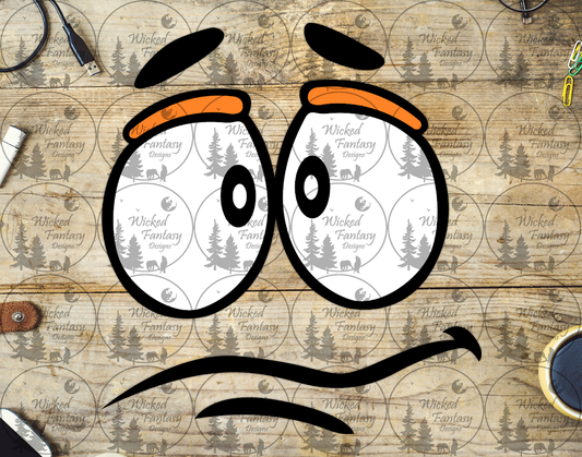 UVDTF Worried Face Yellow Eye Lids