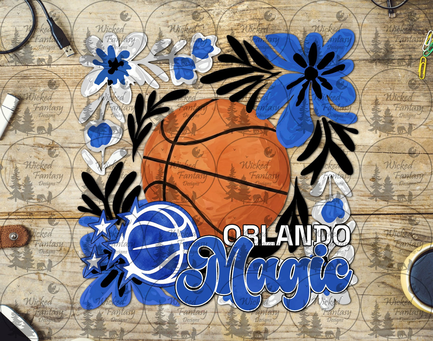 UVDTF Basketball Floral Orlando