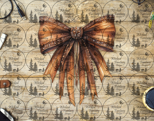 UVDTF Brown Beaded Bow