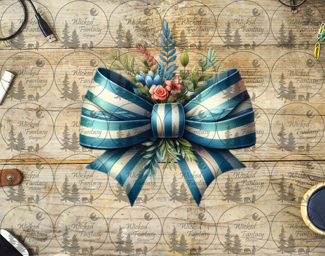 UVDTF Wildflower Striped Bow