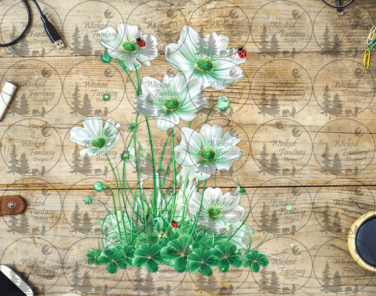 UVDTF Lady Bugs and Spring Flowers