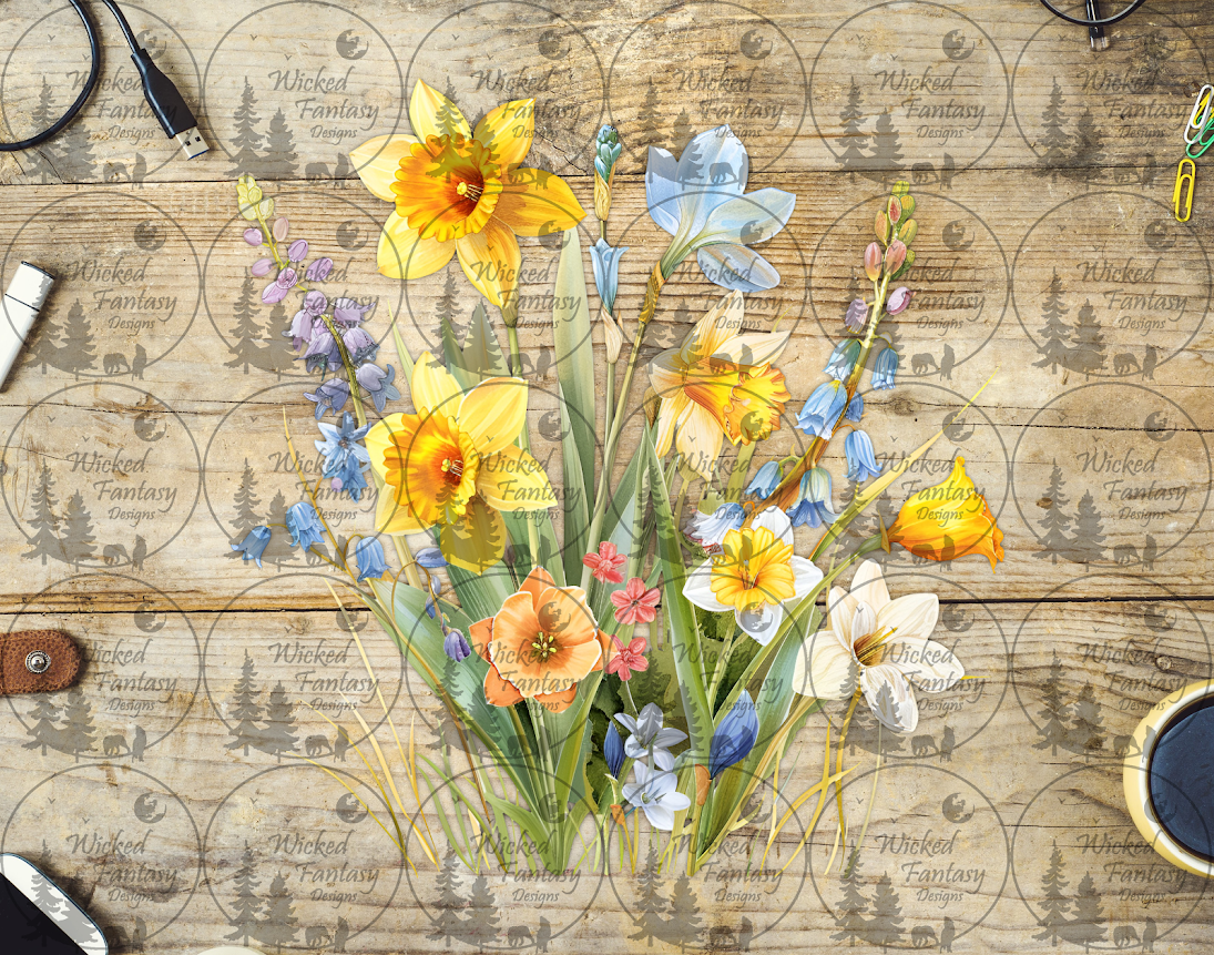 UVDTF Daffodils and Wildflowers