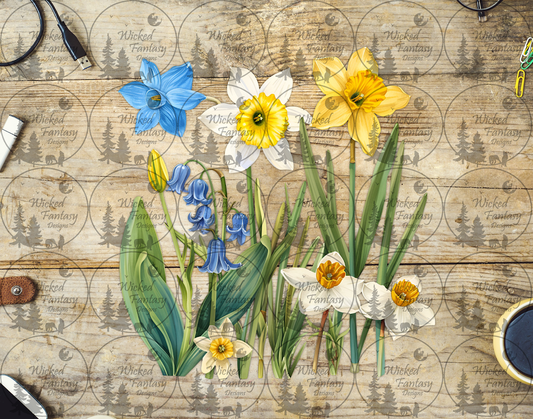 UVDTF Daffodils and Bluebells