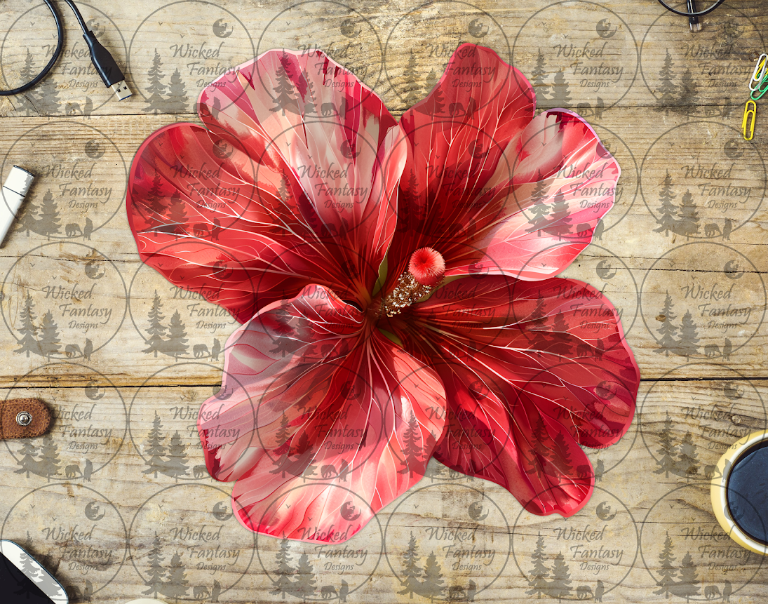 UVDTF Coral and Pink Hibiscus