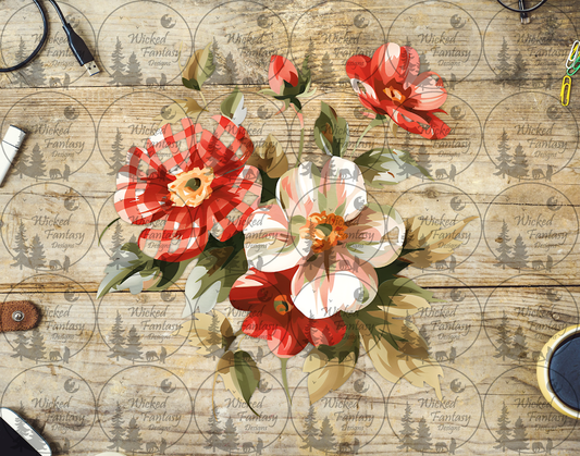UVDTF Gingham Plaid Flower Arrangement