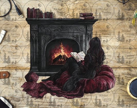 UVDTF Burgundy Fireside Reading