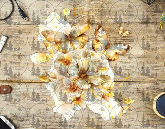UVDTF Golden Butterflies