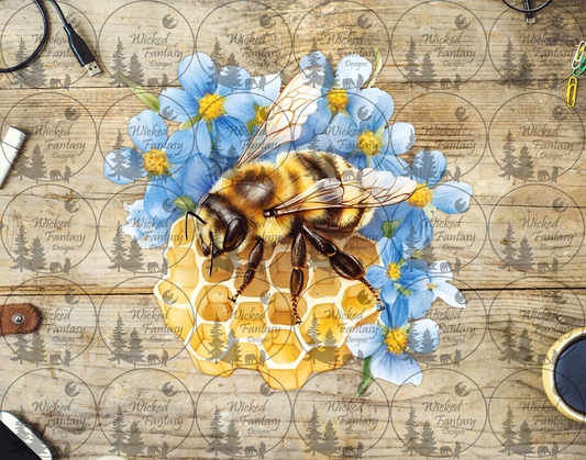 UVDTF Honeycomb Blue Florals