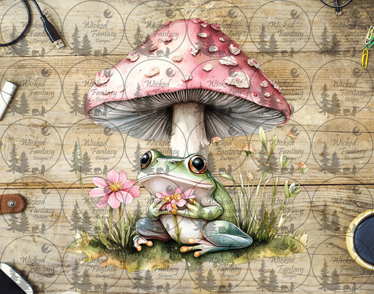 UVDTF Frog under Mushroom