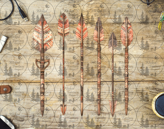 UVDTF Arrows with Orange and Tan Fletching