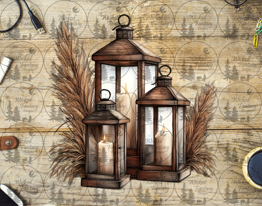 UVDTF Lanterns and Pampas Grass