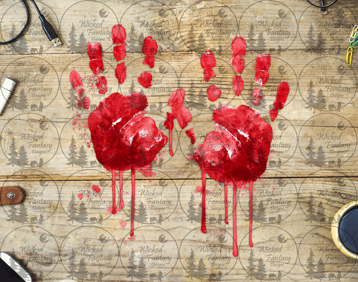 UVDTF Faux Bloody Handprints