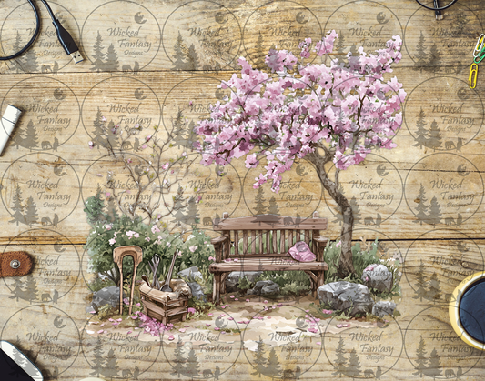 UVDTF Cherry Blossom Garden Path