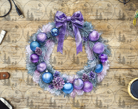 UVDTF Purple Christmas Wreath