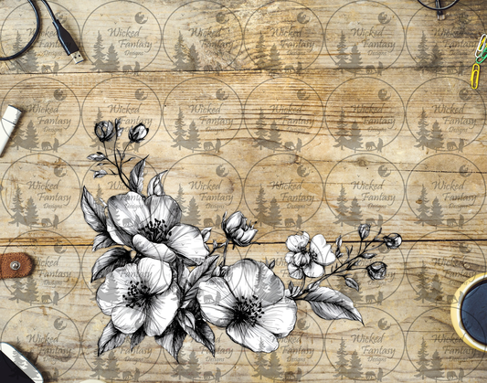 UVDTF Black and White Floral