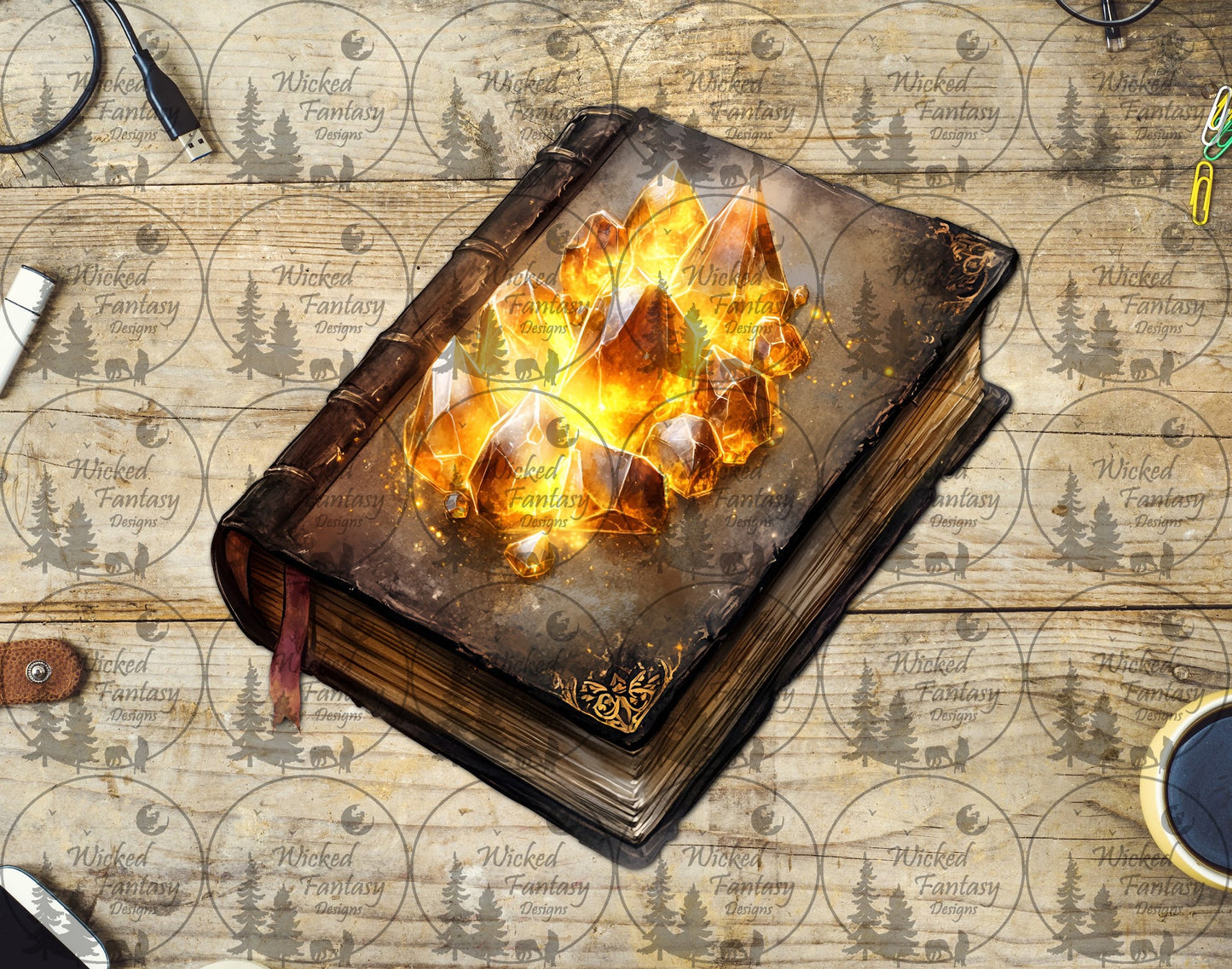 UVDTF Book with Glowing Crystals