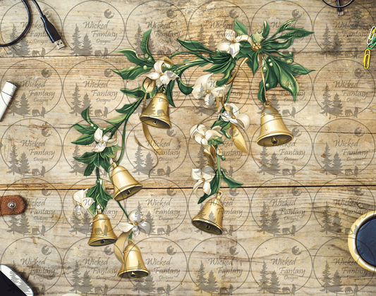 UVDTF Group of Golden Bells and Flowers