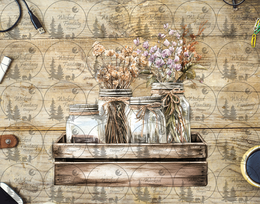 UVDTF Baby's Breath Mason Jars