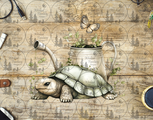 UVDTF Turtle with Watering Can