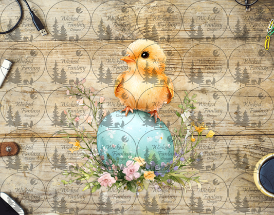 UVDTF Chick Resting on Egg