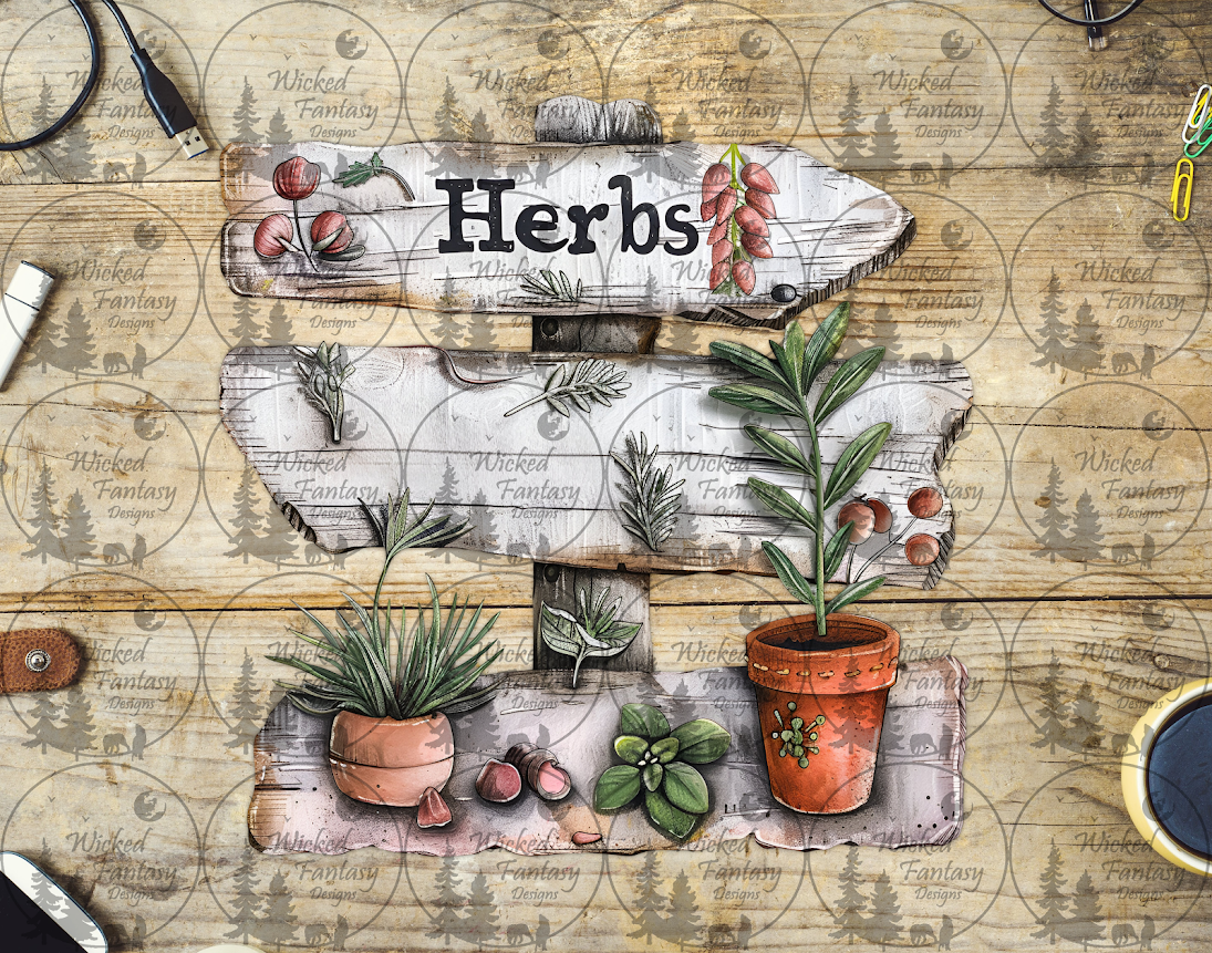 UVDTF Boho Herbs Sign