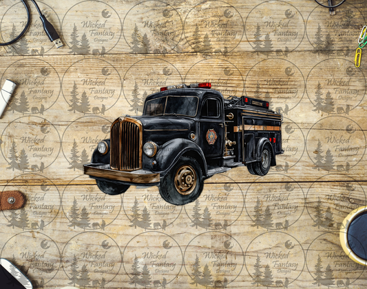 UVDTF Vintage Fire Truck