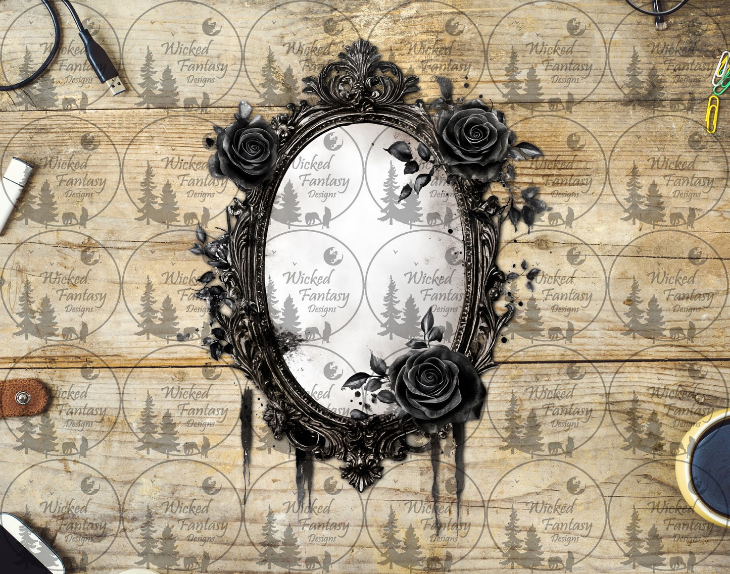 UVDTF Filagree Mirror with Roses