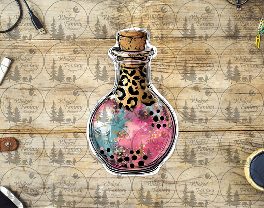 UVDTF Polka Dot and Leopard Print Potion Bottle