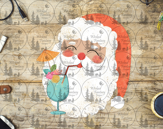 UVDTF Happy Santa with Tropical Drink