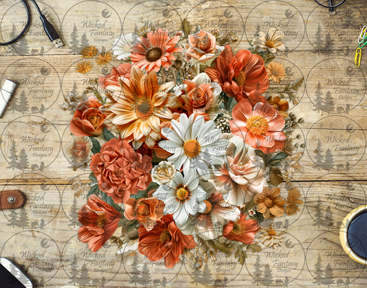 UVDTF Orange and White Floral