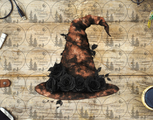UVDTF Witch Hat with Roses