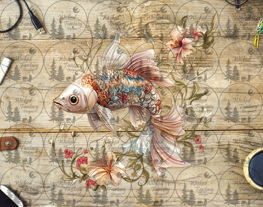 UVDTF Ivory Fish in Flowers