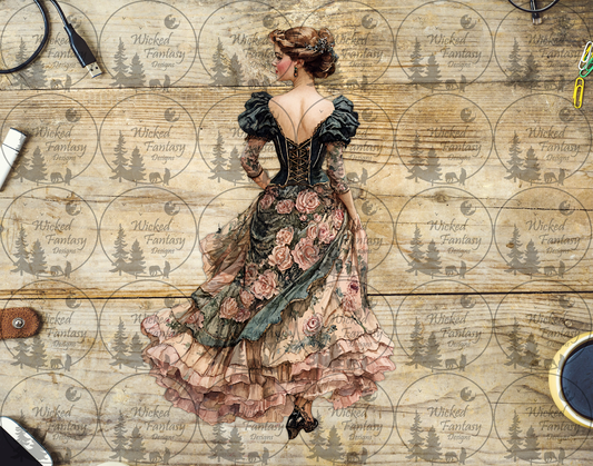 UVDTF Floral Victorian Woman