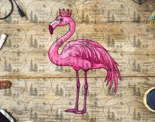 UVDTF Flamingo with Crown