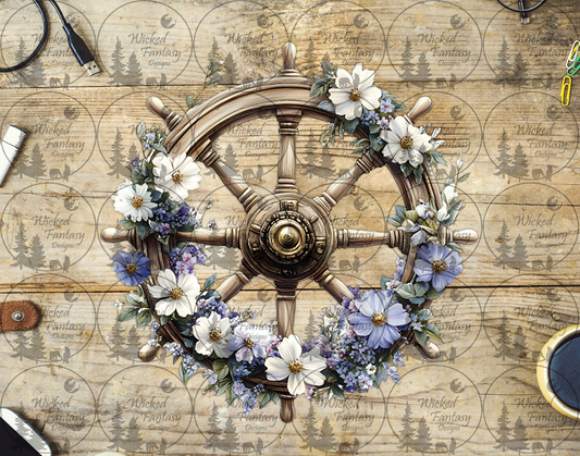 UVDTF Floral Ship Wheel