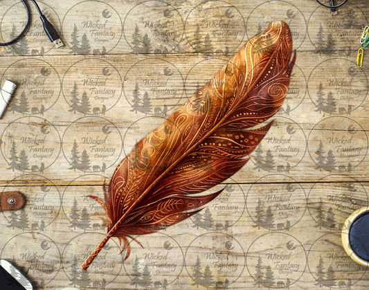 UVDTF Boho Rust Feather