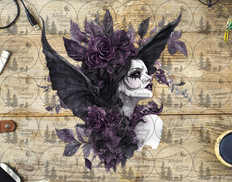 UVDTF Purple Woman with Wings